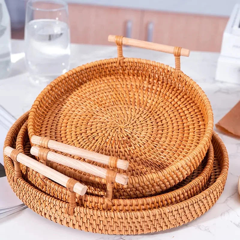 Panier de rangement en rotin tressé main avec couvercle - Nesty (vue 4)