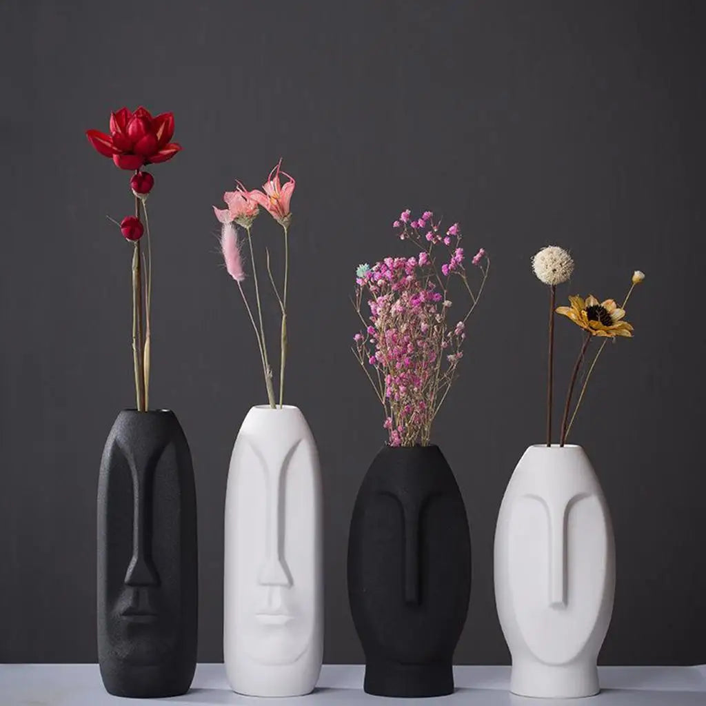 Vase visage en céramique — esprit nordique (vue 5) - Nesty