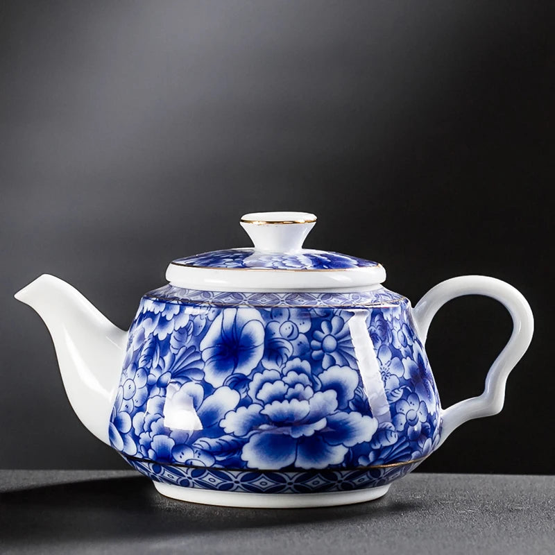 Théière artisanale en porcelaine bleu et blanc, 200 ml - Nesty (vue 9)