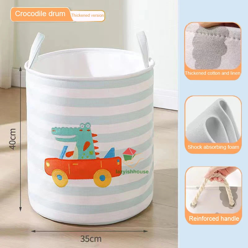 Panier de rangement pliable en lin avec poignées - Nesty (vue 13)