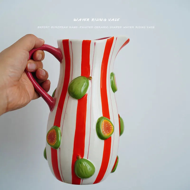 Vase en céramique à relief de figues et citrons - Nesty (vue 3)