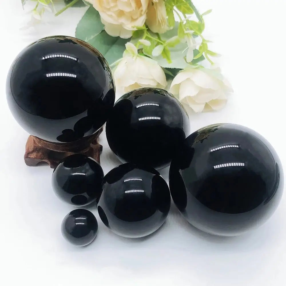 Sphère en obsidienne naturelle Nesty - Pierre pour une déco apaisante (vue 5)