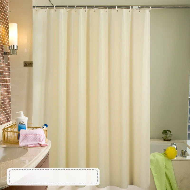 Rideau de douche uni en tissu imperméable, ambiance chaleureuse - Nesty (vue 10)