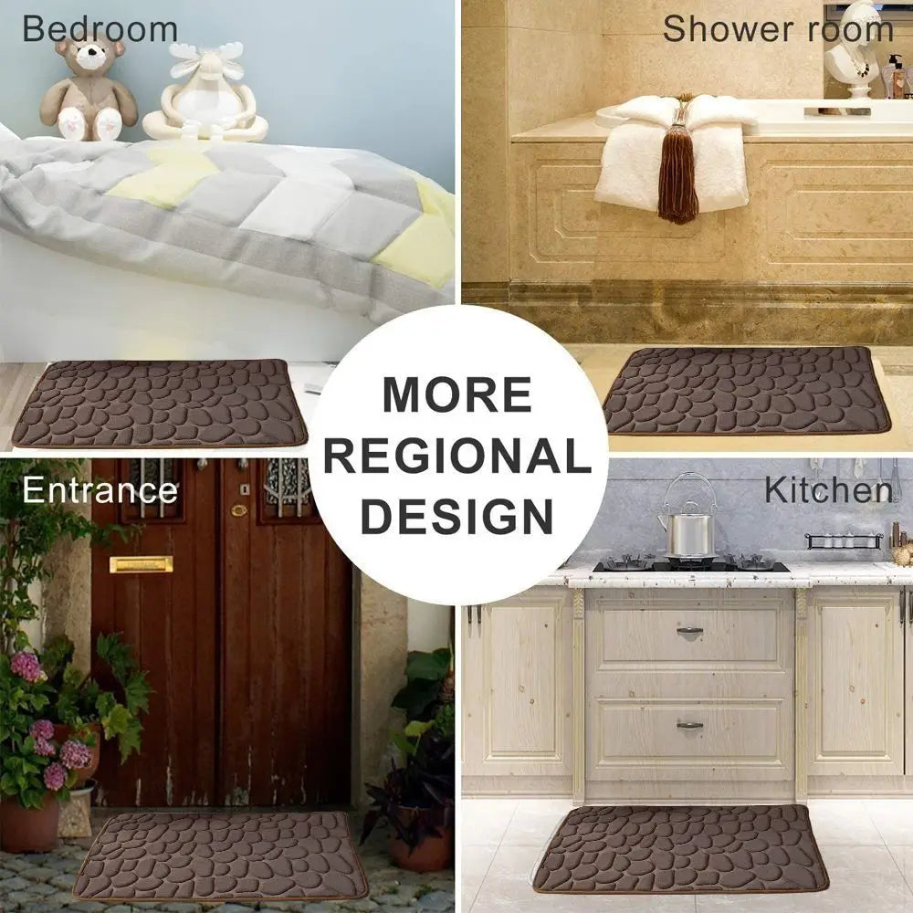Tapis de bain en microfibre — relief galets, antidérapant - Nesty (vue 3)