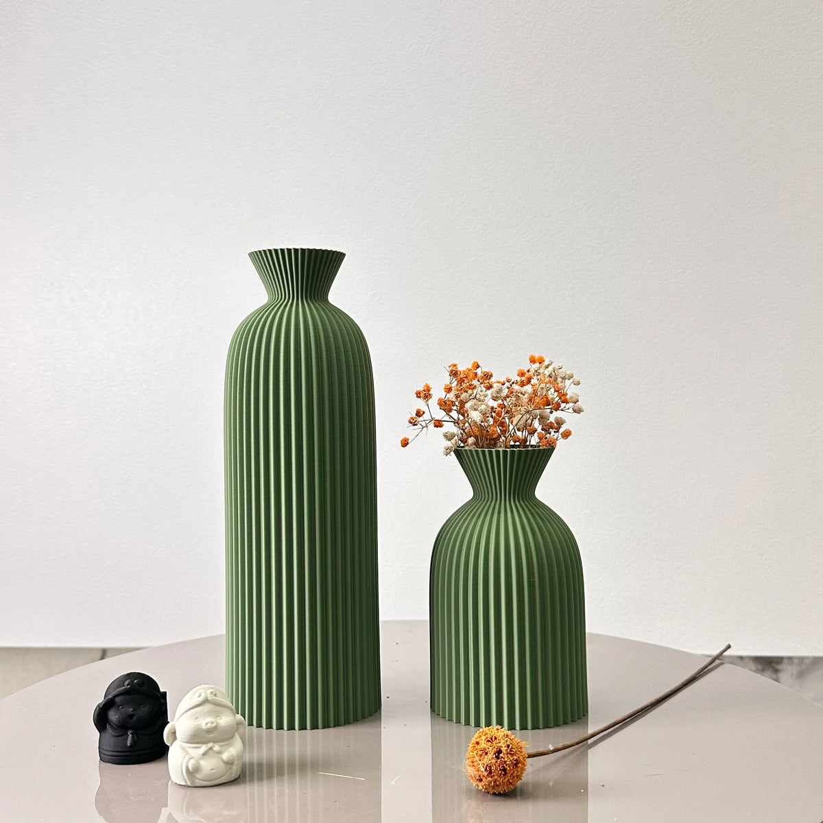Duo de vases à motif ondulé pour fleurs séchées (vue 10) - Nesty