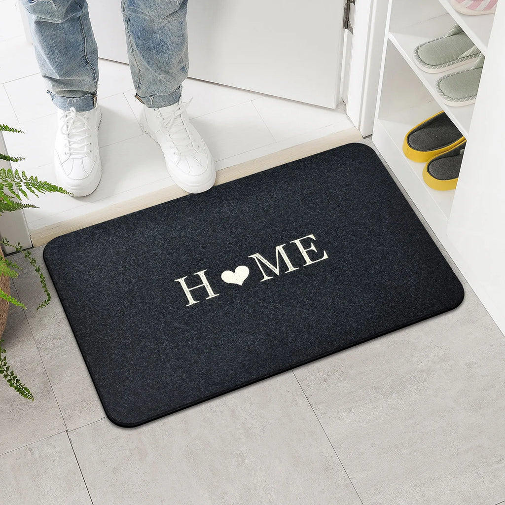 Tapis absorbant brodé minimaliste pour salle de bain, lavable en machine - Nesty (vue 2)