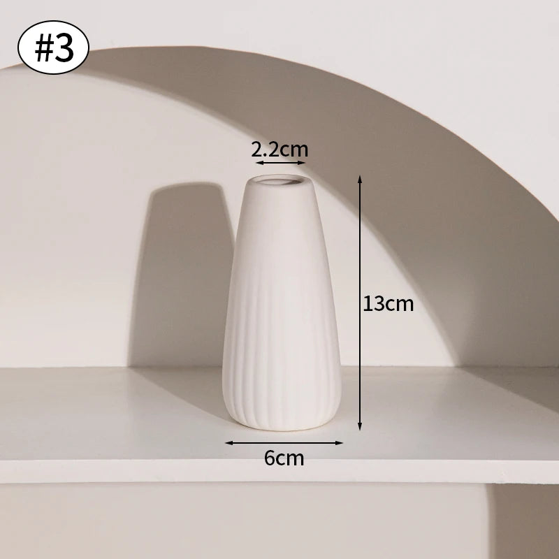 Vase en céramique blanc, style nordique épuré - Nesty (vue 27)