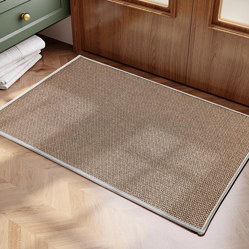 Tapis de cuisine tissé en lin — motif à carreaux (vue 8) - Nesty