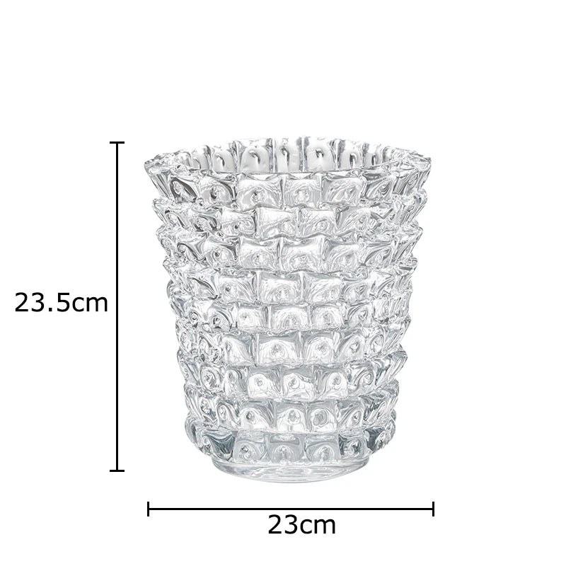 Vase en verre froissé transparent (vue 14) - Nesty