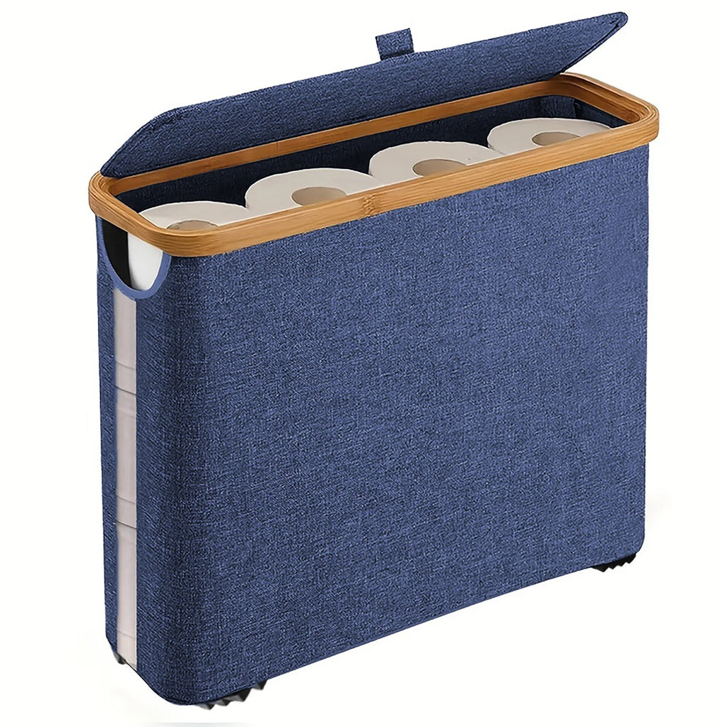 Range-papier toilette tressé en bambou avec couvercle - Nesty (vue 10)