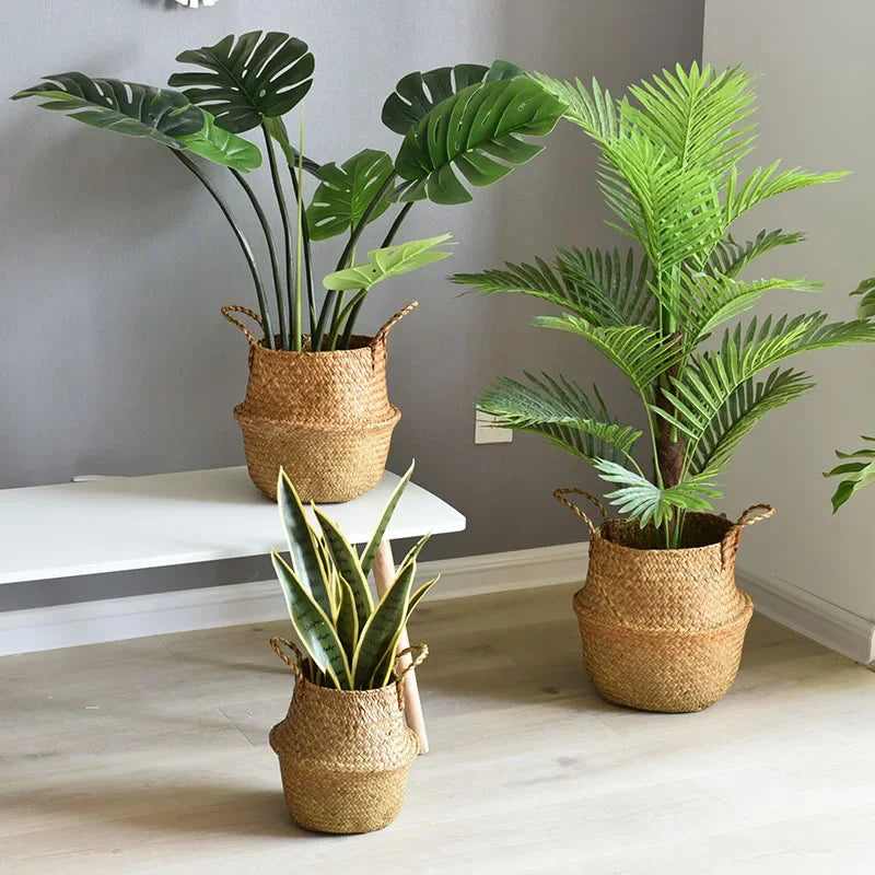 Panier en osier pour fleurs et linge, pot de jardin décoratif - Nesty (vue 1)