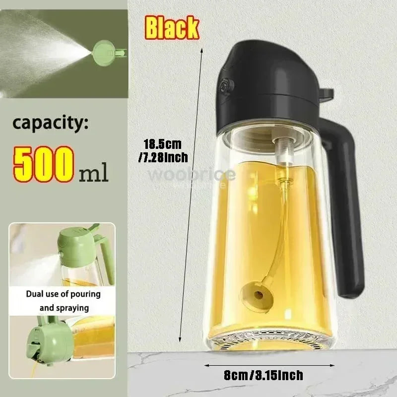 Flacon vaporisateur et verseur d'huile en verre, 500 ml - Nesty (vue 12)