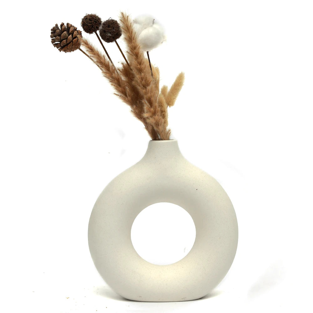 Vase céramique anneau, forme donut nordique - Nesty (vue 5)