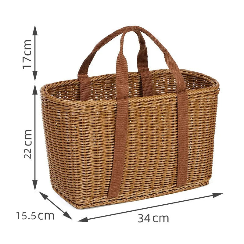 Grand panier de rangement tressé main avec couvercle, pour courses - Nesty (vue 6)