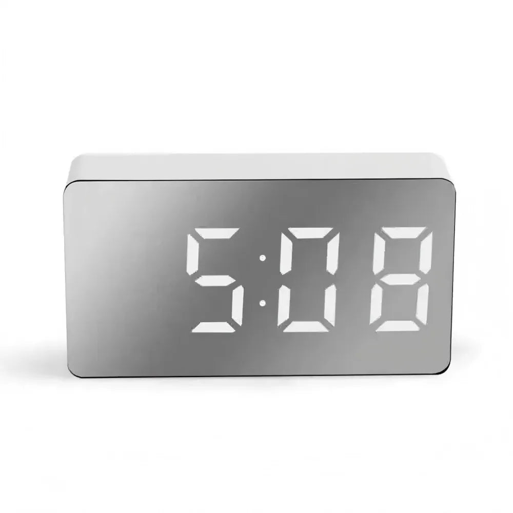 Horloge de bureau à effet miroir LED Nesty - Réveil USB (vue 7)