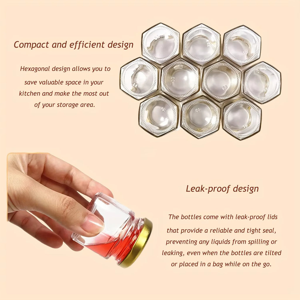 Set de mini pots à miel en verre avec cuillère en bois - Nesty (vue 4)