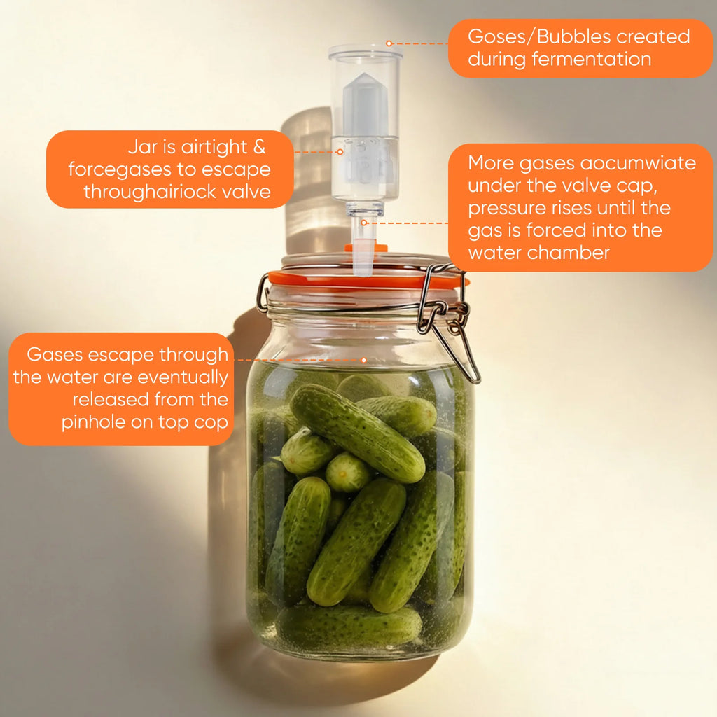 Bocaux de fermentation en verre 1,5L, lot de 2 avec passoire - Nesty (vue 4)