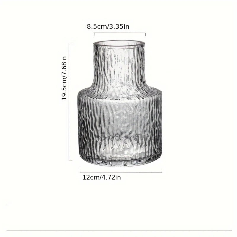 Vase en verre soufflé texturé glacier, 8 cm de diamètre (vue 6) - Nesty
