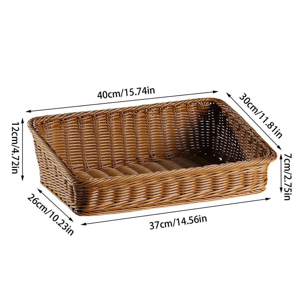Panier de rangement tressé rectangulaire vintage - Nesty (vue 6)