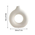 Vase blanc en imitation céramique, motif anneau - Nesty (vue 7)
