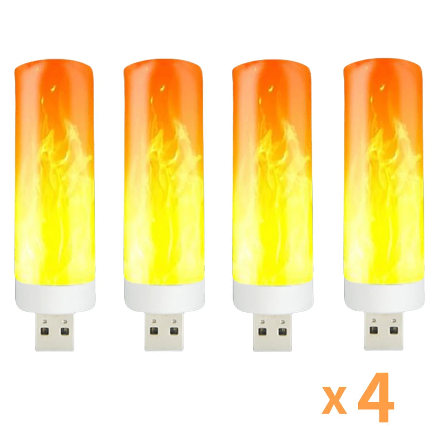 Ampoule LED effet flamme Nesty - Lot de quatre unités sur fond blanc