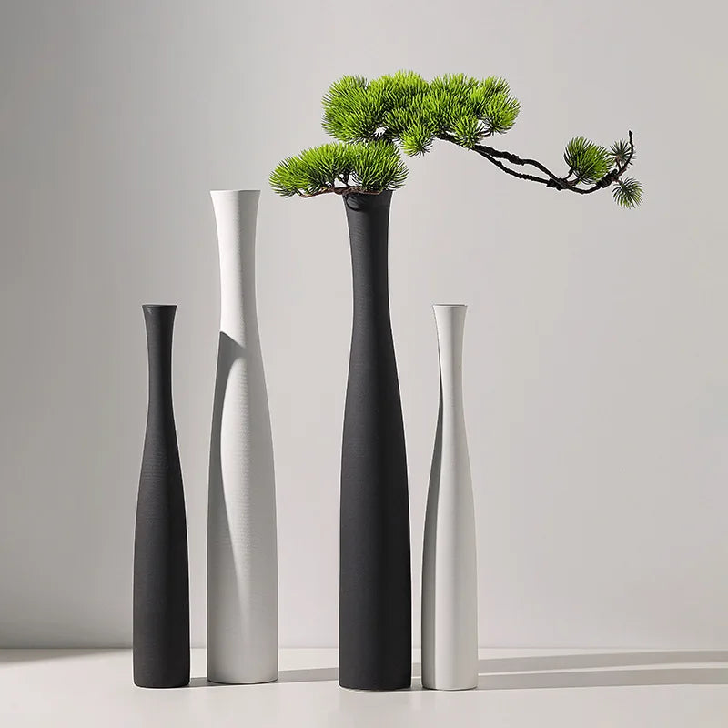 Vase en céramique blanc et noir, 40 cm - Nesty (vue 2)