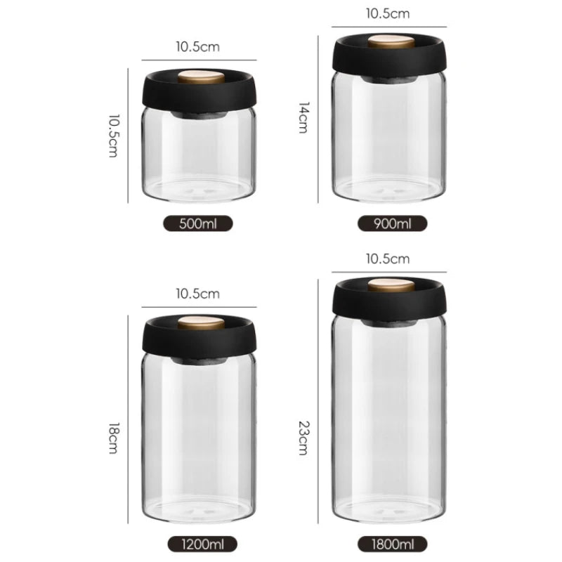 Bocal en verre sous vide pour café en grains, grande contenance - Nesty (vue 6)