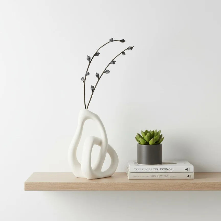 Vase en céramique abstrait — pour fleurs séchées et pampa (vue 5) - Nesty