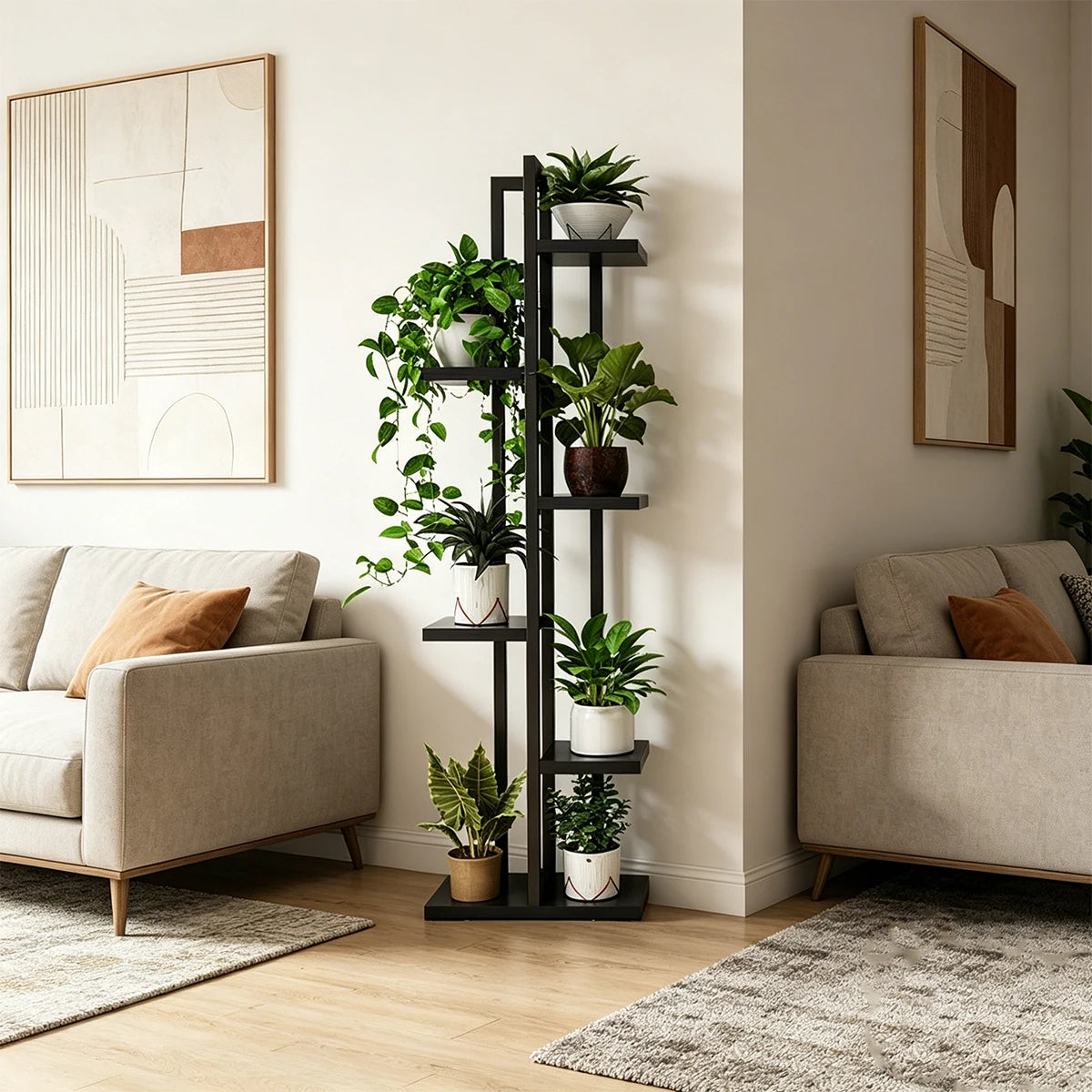 Étagère à plantes en bois — 6 niveaux (vue 5) - Nesty