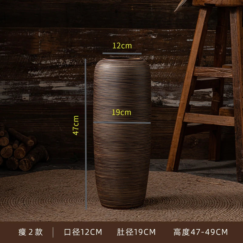 Grand vase en céramique sur pied, style asiatique - Nesty (vue 14)