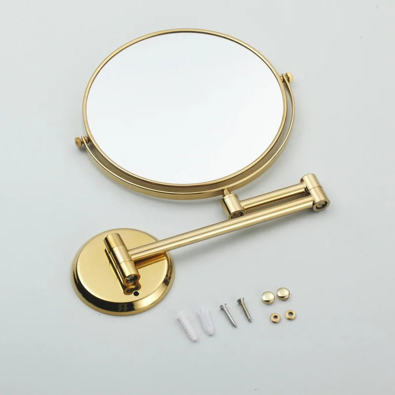 Miroir mural double face doré — bras extensible x3 (vue 6) - Nesty