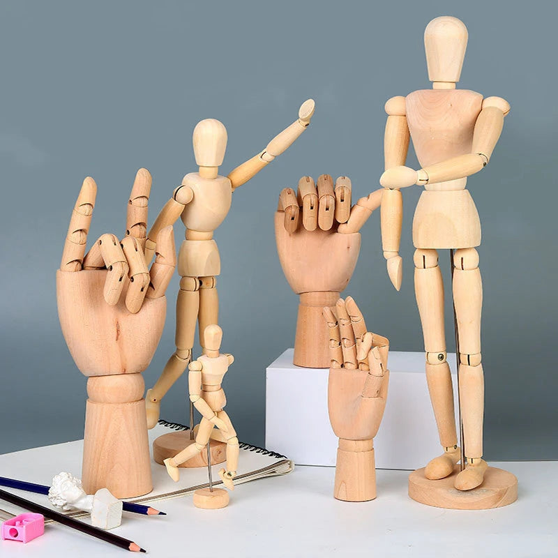 Figurine articulée en bois — silhouette d'artiste - Nesty (vue 3)