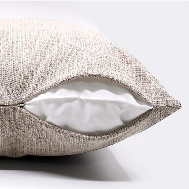 Housse de coussin en lin avec pompons Nesty - Toutes saisons (vue 6)