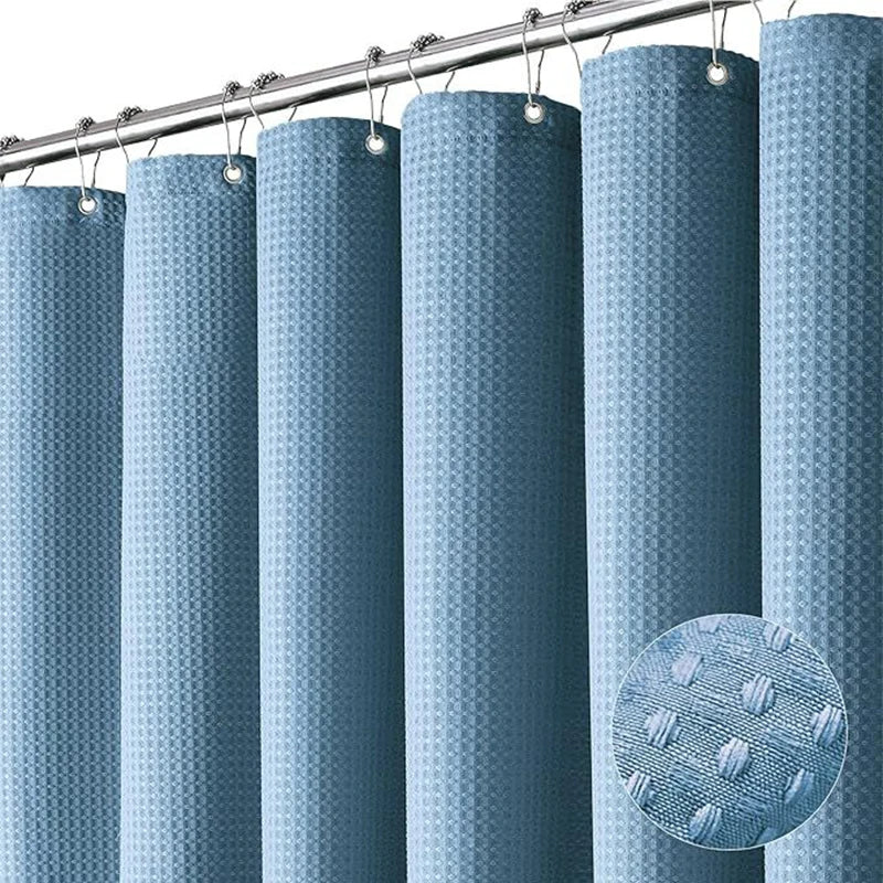 Rideau de douche gaufré opaque — cloison de douche avec crochets - Nesty (vue 9)
