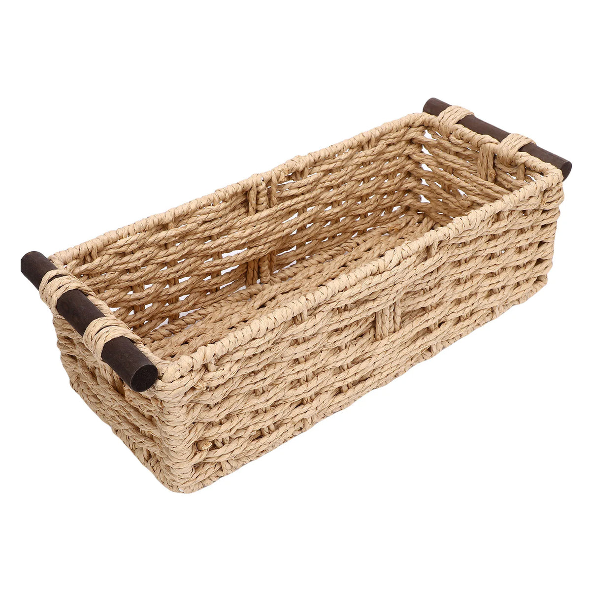 Panier de rangement tressé en corde de papier, 35x15x10cm - Nesty (vue 1)