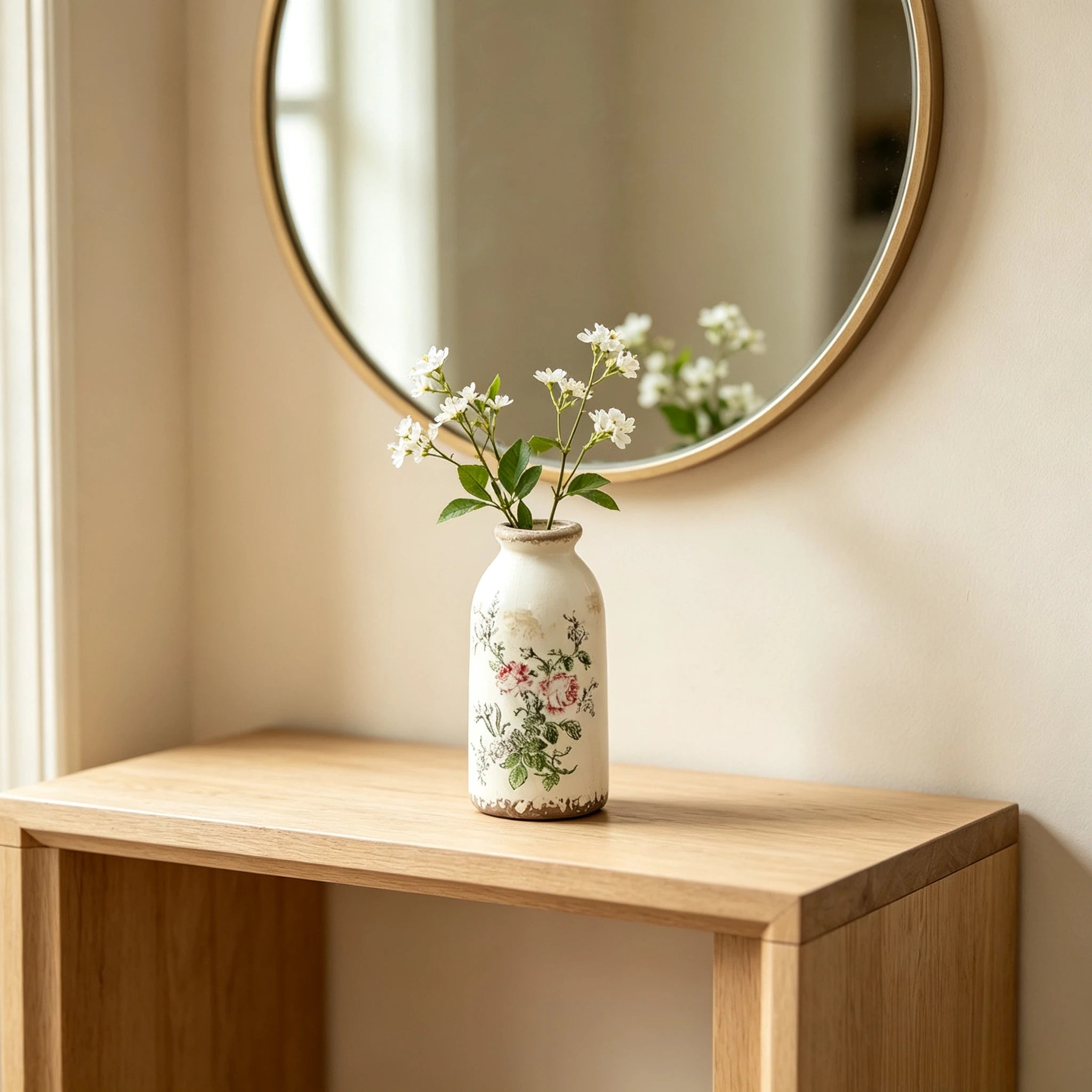 Vase bouteille de lait en céramique craquelée blanche - Nesty (vue 5)