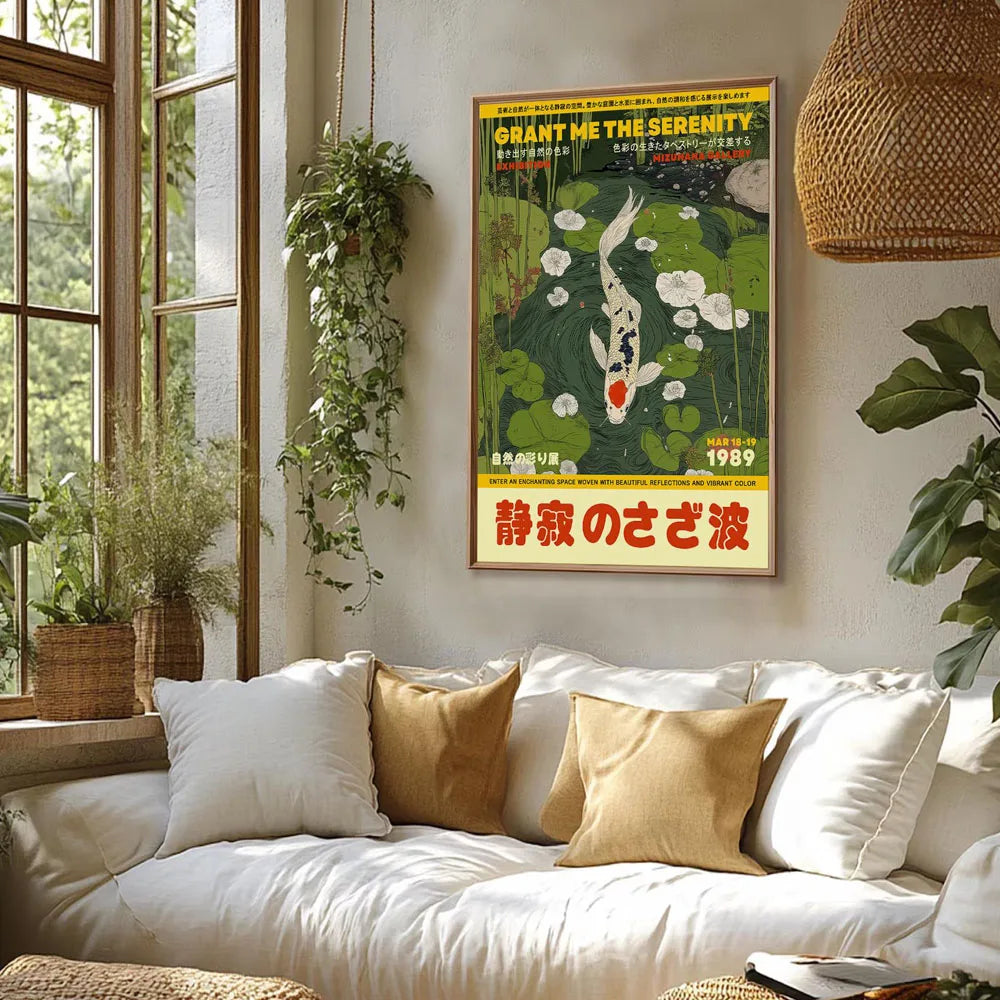 Toile murale illustrée Nesty - Carpes koï et fleurs (vue 19)