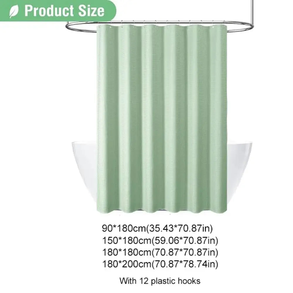 Rideau de douche gaufré en polyester imperméable, uni et anti-moisissure - Nesty (vue 6)
