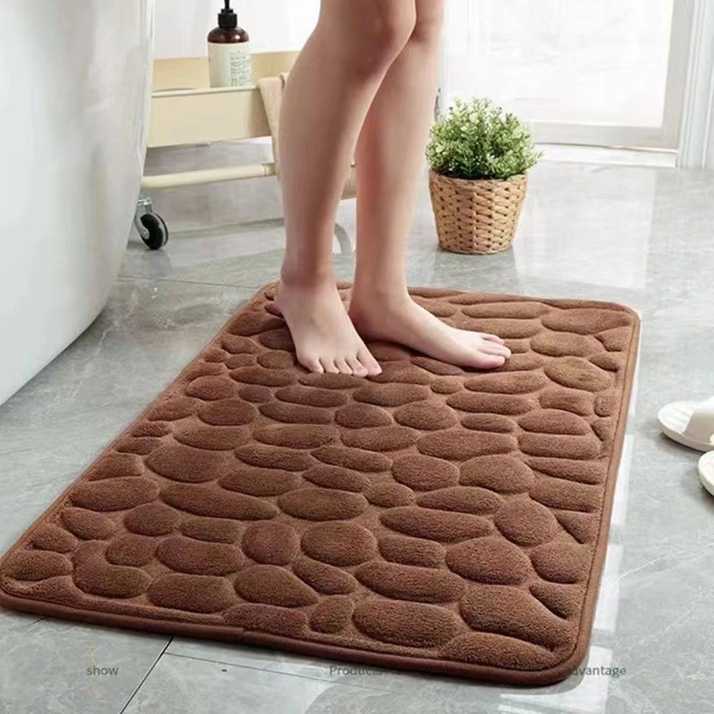Tapis de bain antidérapant relief 3D — motif galets absorbant - Nesty (vue 8)