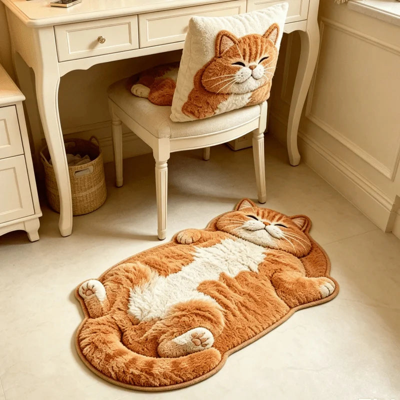 Tapis illustré chat rigolo Nesty - Tapis doux pour chambre d'enfant (vue 8)