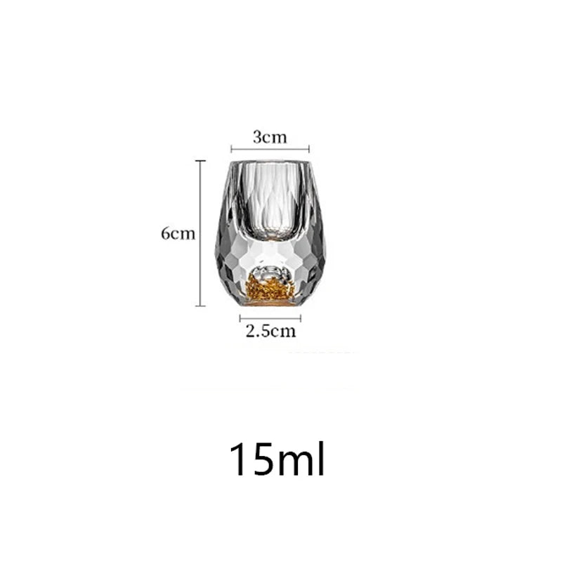 Set de verres à liqueur en verre taillé et liseré doré - Nesty (vue 6)