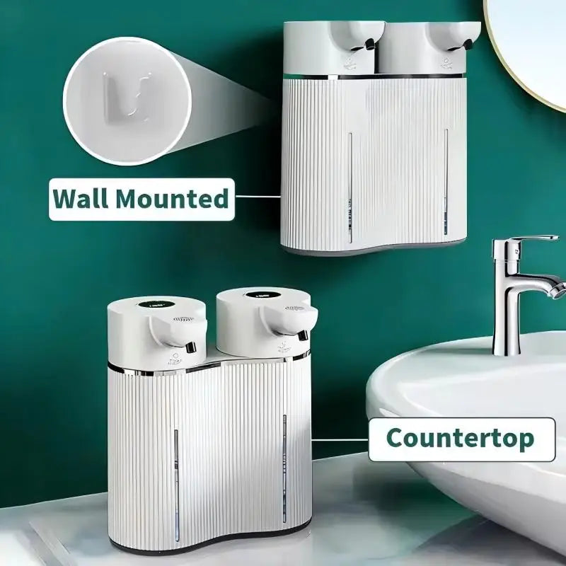 Distributeur de savon automatique sans contact, double tête (vue 6) - Nesty