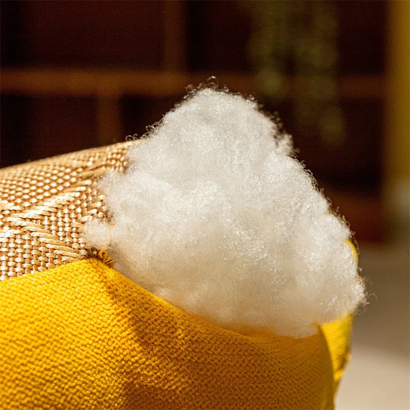 Coussin de sol rond en lin Nesty - Esprit tatami, pour méditation (vue 5)