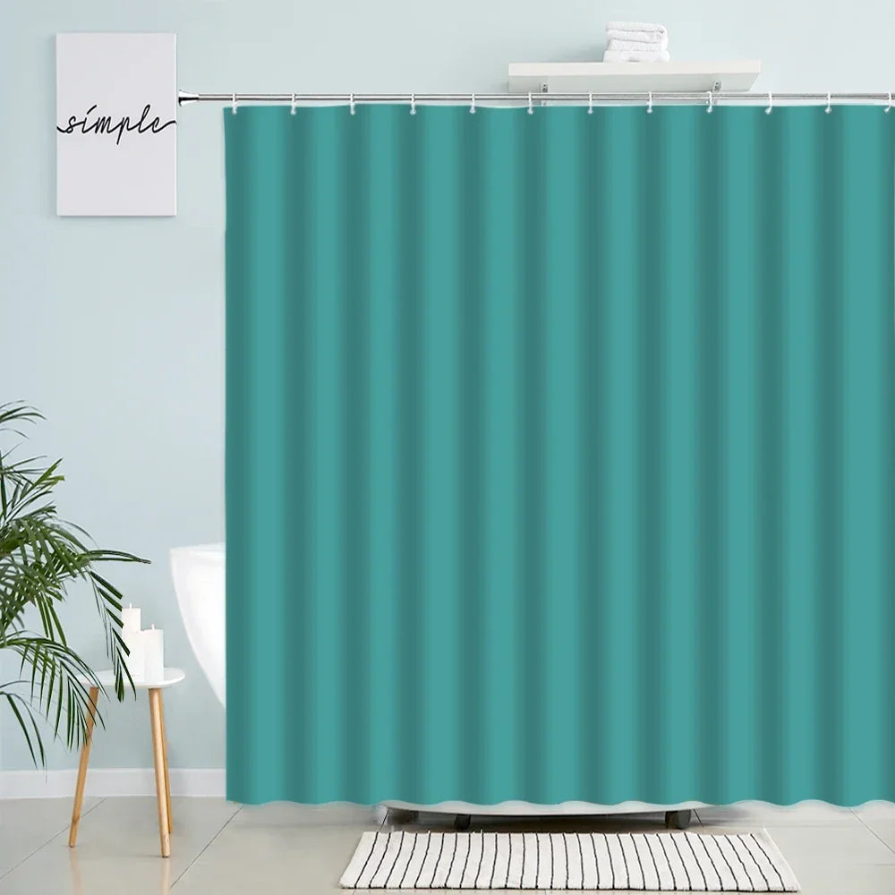 Rideau de douche rouge — teinte unie, fabrication imperméable - Nesty (vue 6)