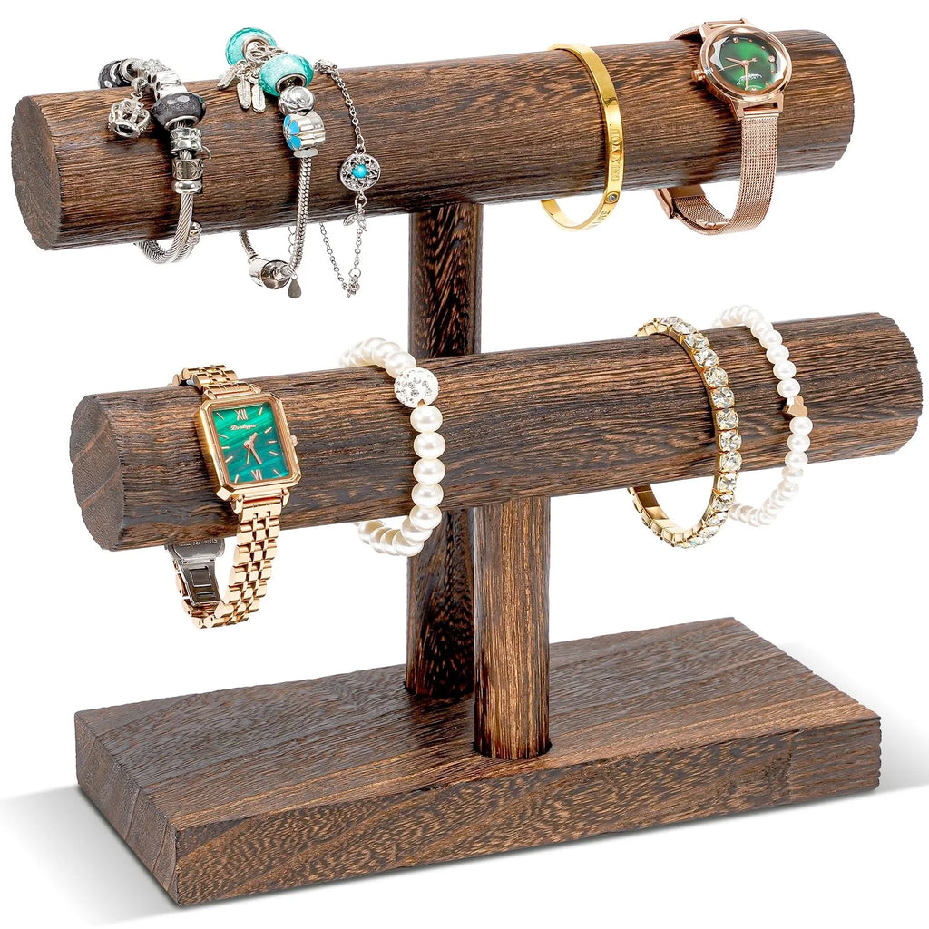 Présentoir à bracelets en bois — deux niveaux - Nesty (vue 1)