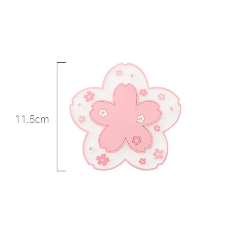 Dessous de verre en silicone fleurs de cerisier, coloris rose (vue 12) - Nesty