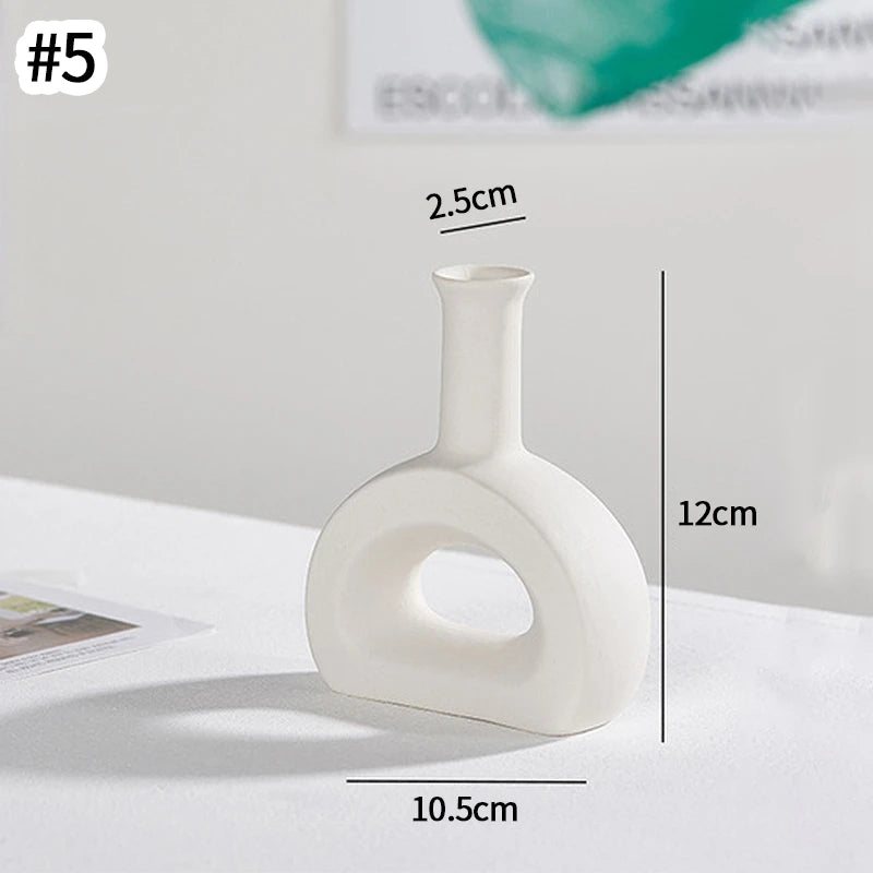 Vase en céramique blanc, style nordique épuré - Nesty (vue 7)
