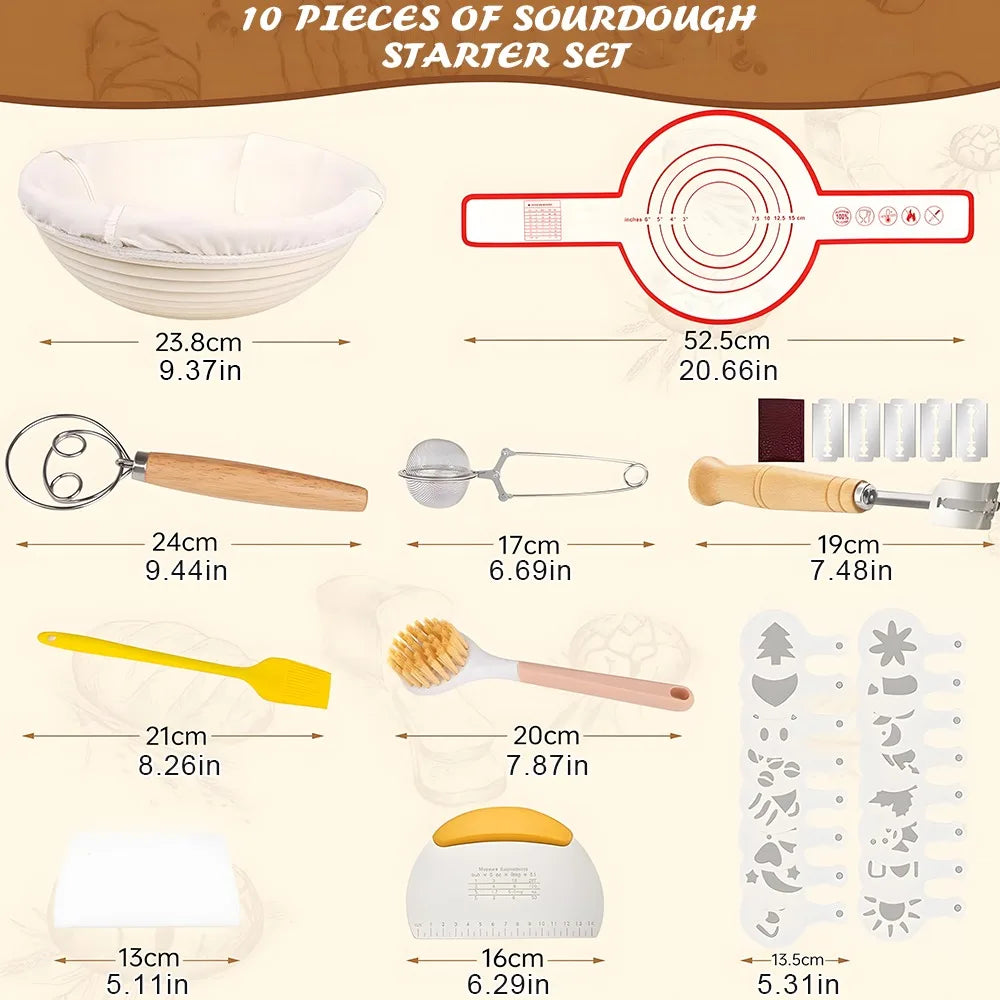 Banneton rond en rotin naturel 23 cm, panier à pain pour levain (vue 5) - Nesty
