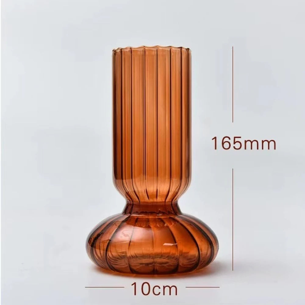 Vase en verre strié coloré, esprit scandinave (vue 10) - Nesty