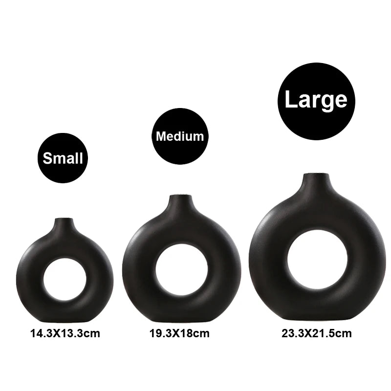Vase céramique anneau, forme donut nordique - Nesty (vue 4)